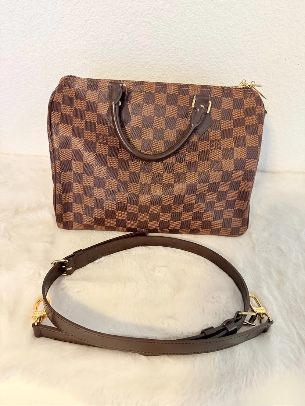Classic Brown Checkered Women’s Satchel Bag
